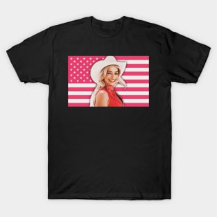 Barbie - Aerican pink flag T-Shirt